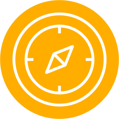 icon-about-integrity Yellow icon showing a compass