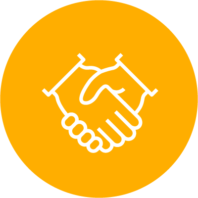 icon-candidate-placement-human-focused Yellow icon showing a handshake