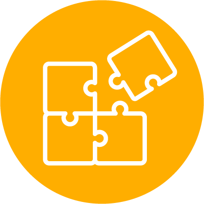 icon-executive-recruiting-custom-fit-approach Yellow icon showing puzzle pieces