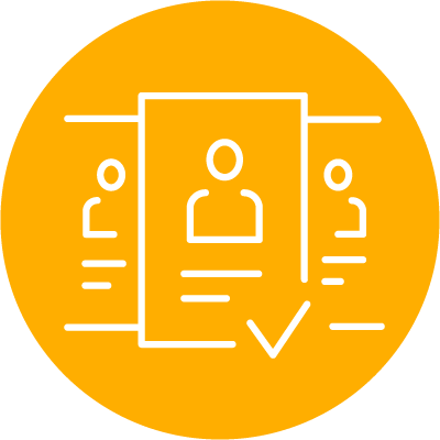 icon-executive-recruiting-top-talent Yellow icon showing profile documents